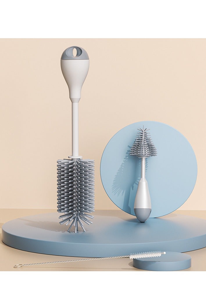 3-in-1 Durable Silicone Baby Bottle Brush Set - Image 1